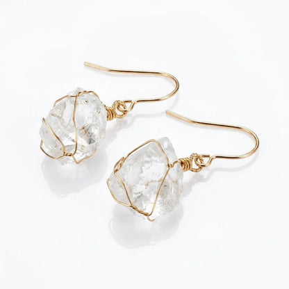 Raw Stone Drop Earrings