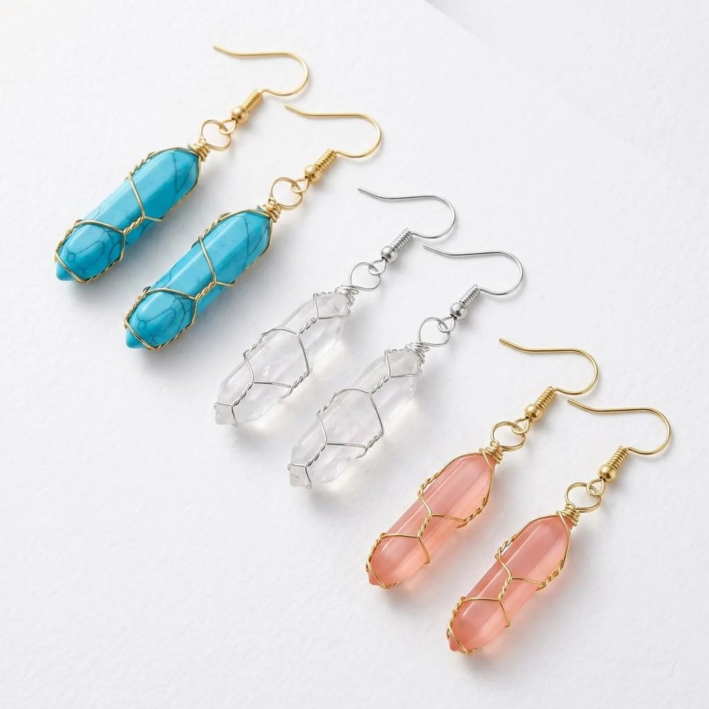 Wire Wrapped Point Earring