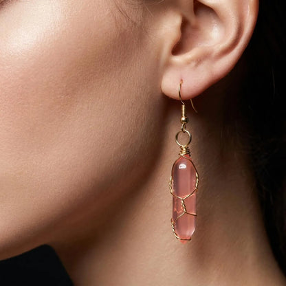 Wire Wrapped Point Earring
