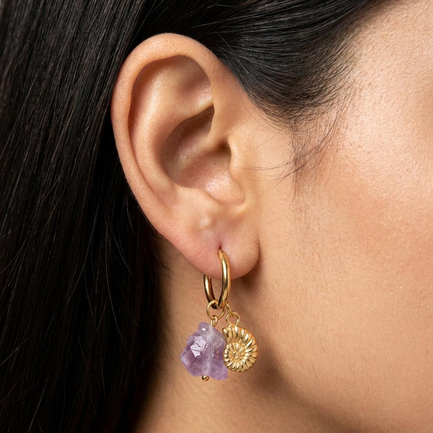 Amethyst Shell Earrings