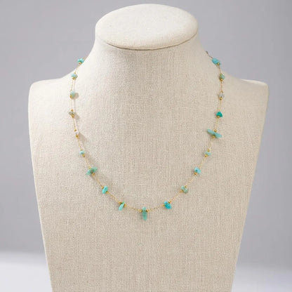 Turquoise Chip Station Necklace