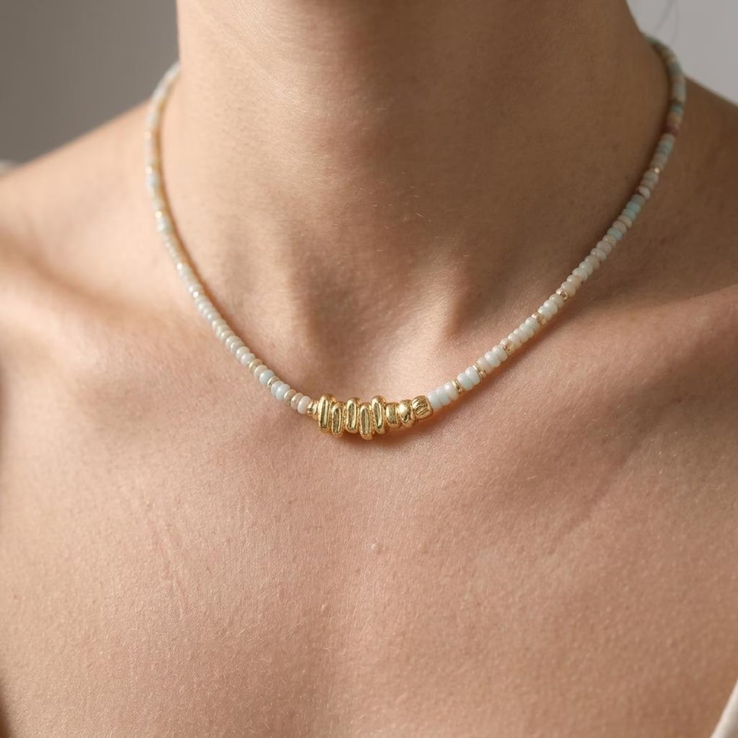 Pastel Heishi Nugget Necklace
