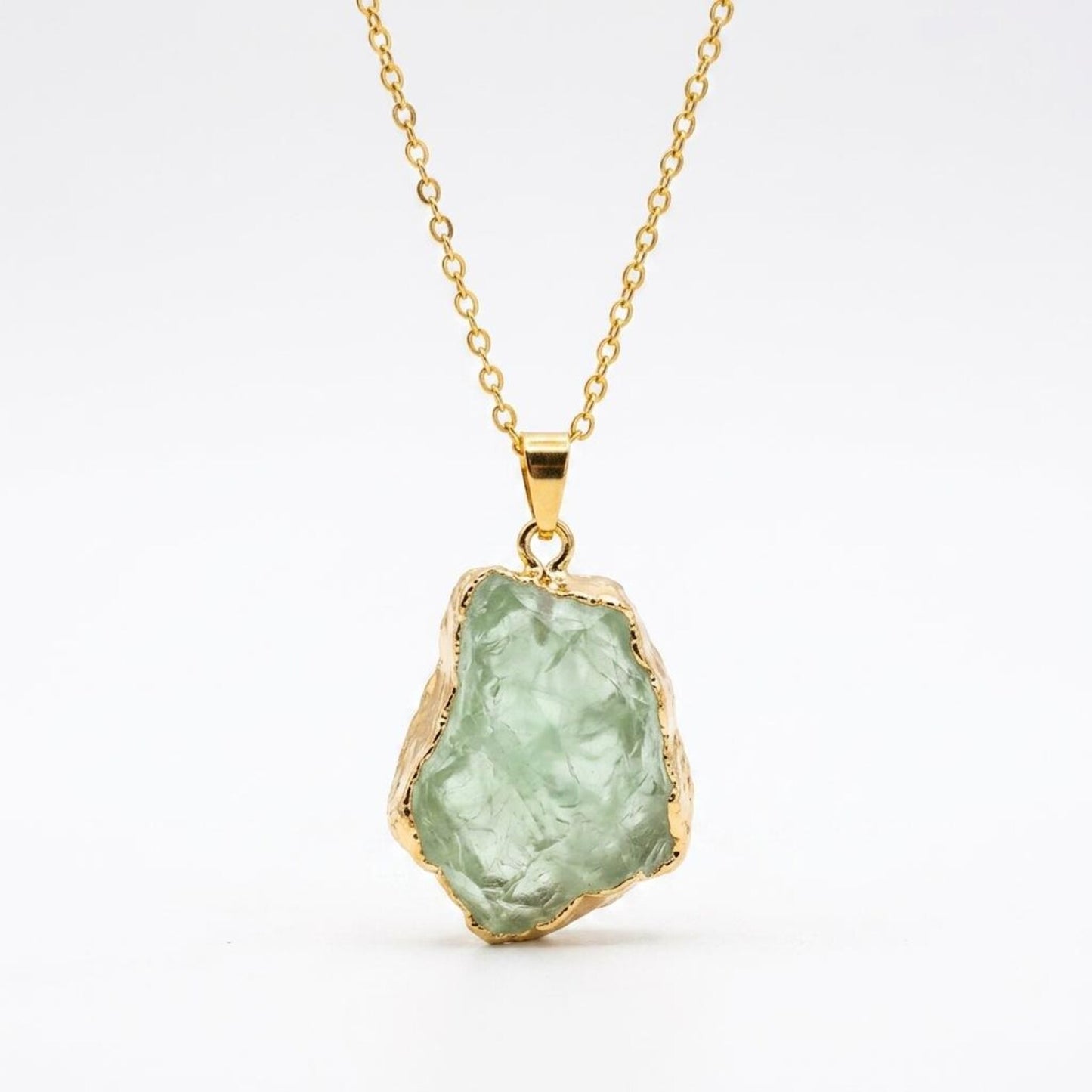 Raw Green Fluorite Necklace