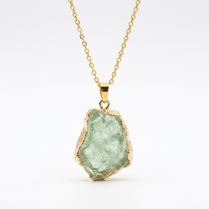 Raw Green Fluorite Necklace