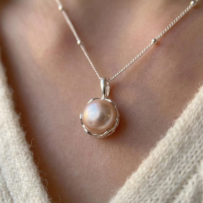 Blush Pearl Silver Necklace