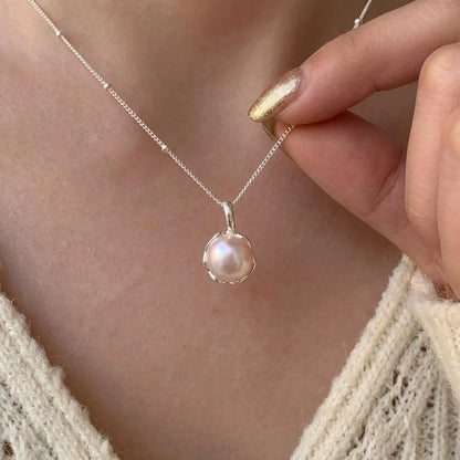 Blush Pearl Silver Necklace