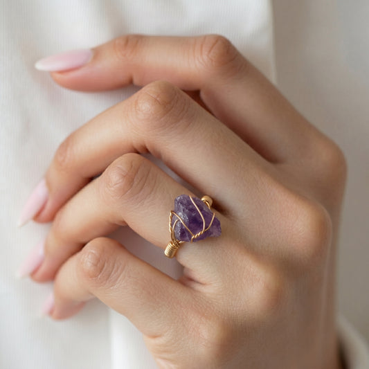 Amethyst Raw Ring