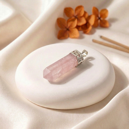 Rose Quartz Pencil Pendant